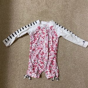 SnapperRock Baby Girls 0-6M Swimsuit Rashguard